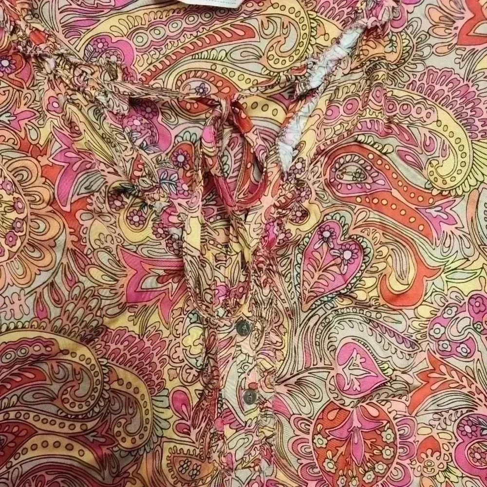 Odd Molly Deep Groove Garden Dress Size 3 / Large Pink Paisley Silky Viscose - Picture 5 of 7